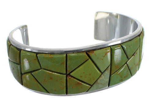 Southwestern Silver Turquoise Well-Built Cuff Bracelet CX49895